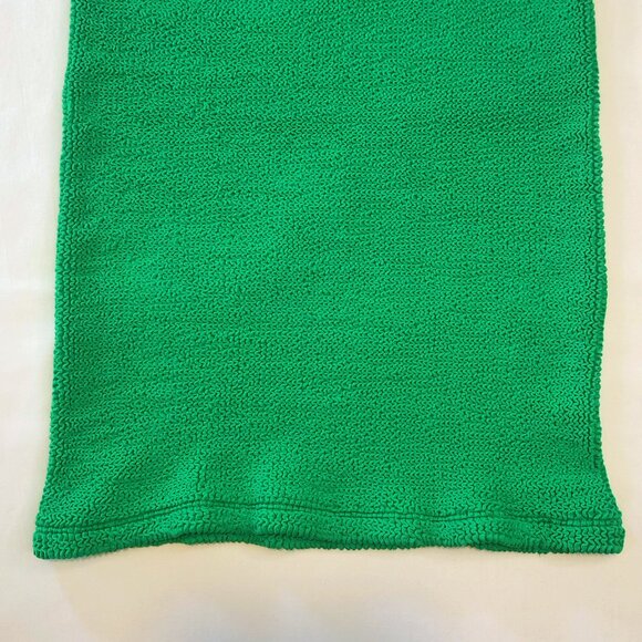 Hunza G Crinkle Knit Mini Tank Dress One Size in Emerald Green, Worn Just Once - Picture 12 of 13